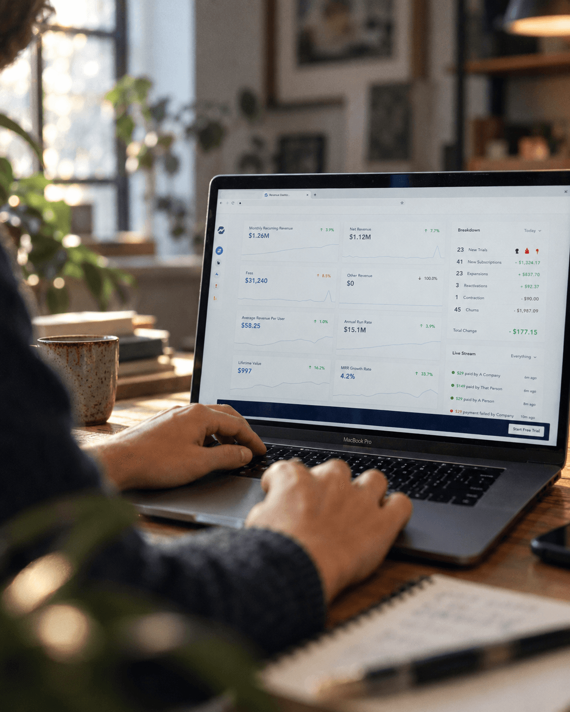 person using MacBook pro
